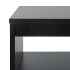 Meuble TV 2 tiroirs 1 étagère, Blanc/Noir/Naturel, Pour TV 55", 1 personne