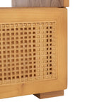 Meuble TV 2 tiroirs 1 étagère, Blanc/Noir/Naturel, Pour TV 55", 1 personne