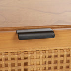 Meuble TV 2 tiroirs 1 étagère, Blanc/Noir/Naturel, Pour TV 55", 1 personne