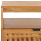 Meuble TV 2 tiroirs 1 étagère, Blanc/Noir/Naturel, Pour TV 55", 1 personne
