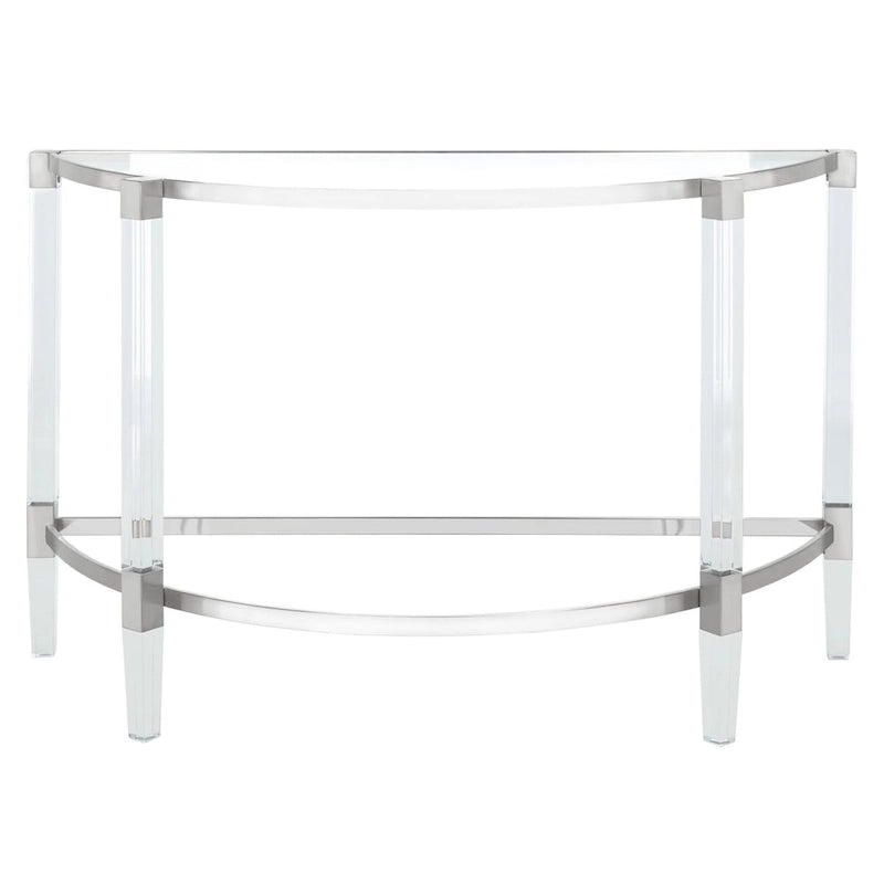 Console de demilune en acrylique argenté — 1 personne