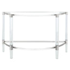 Console de demilune en acrylique argenté — 1 personne