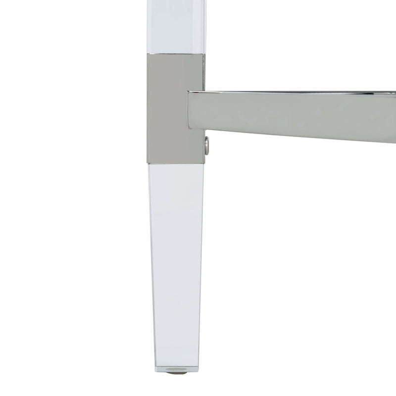 Console de demilune en acrylique argenté — 1 personne
