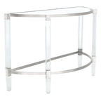 Console de demilune en acrylique argenté — 1 personne
