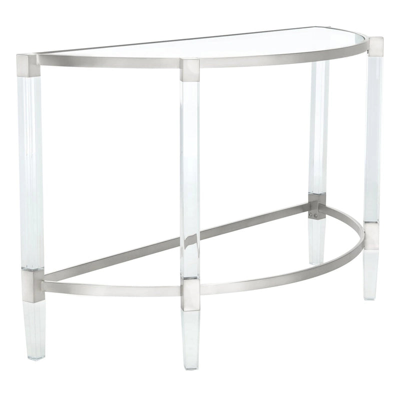 Console de demilune en acrylique argenté — 1 personne