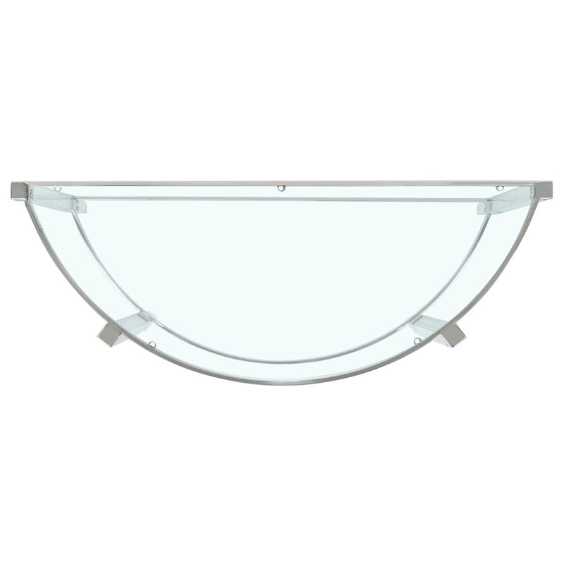 Console de demilune en acrylique argenté — 1 personne
