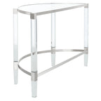 Console de demilune en acrylique argenté — 1 personne