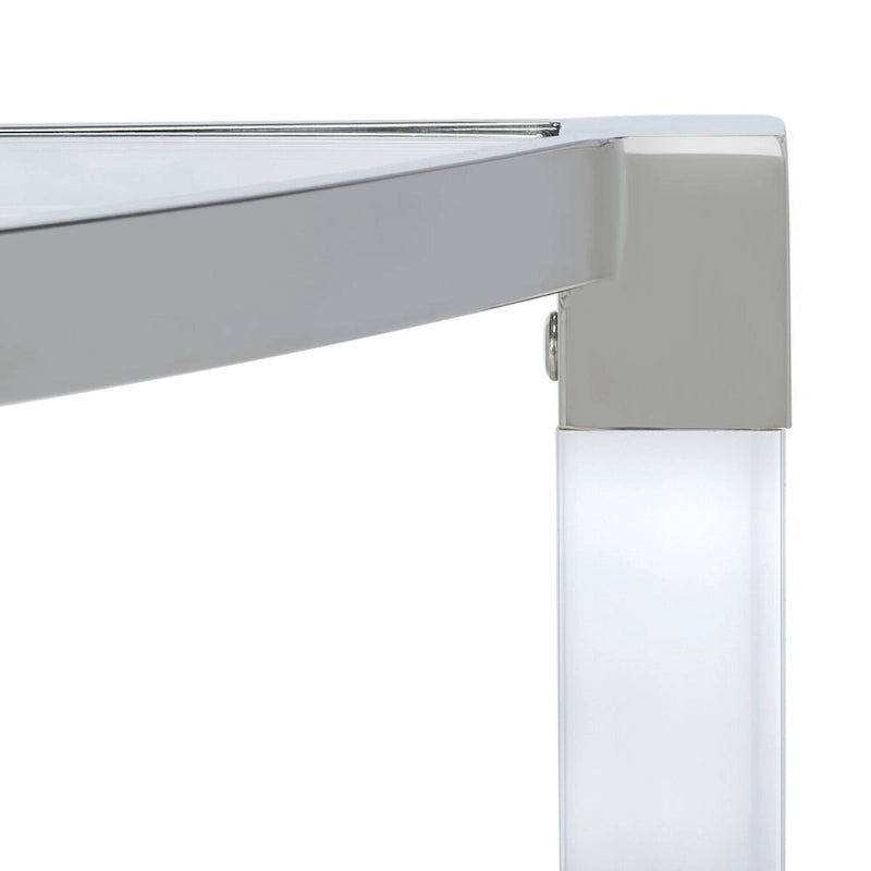 Console de demilune en acrylique argenté — 1 personne