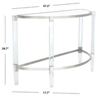 Console de demilune en acrylique argenté — 1 personne