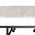 Lit pliant roulant en métal avec matelas de 122 cm et roulettes, noir