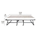 Lit pliant roulant en métal avec matelas de 122 cm et roulettes, noir