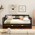 Lit de repos pleine grandeur expresso/blanc/gris avec lit gigogne double — 2 places et 2 couchages
