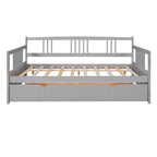 Lit de repos pleine grandeur expresso/blanc/gris avec lit gigogne double — 2 places et 2 couchages