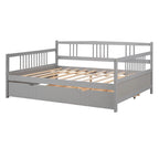 Lit de repos pleine grandeur expresso/blanc/gris avec lit gigogne double — 2 places et 2 couchages
