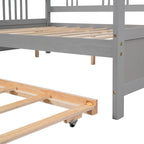 Lit de repos pleine grandeur expresso/blanc/gris avec lit gigogne double — 2 places et 2 couchages