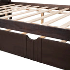 Lit de repos pleine grandeur expresso/blanc/gris avec lit gigogne double — 2 places et 2 couchages
