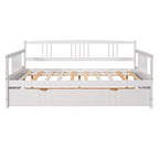 Lit de repos pleine grandeur expresso/blanc/gris avec lit gigogne double — 2 places et 2 couchages