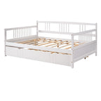 Lit de repos pleine grandeur expresso/blanc/gris avec lit gigogne double — 2 places et 2 couchages
