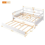 Lit de repos pleine grandeur expresso/blanc/gris avec lit gigogne double — 2 places et 2 couchages