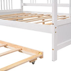 Lit de repos pleine grandeur expresso/blanc/gris avec lit gigogne double — 2 places et 2 couchages
