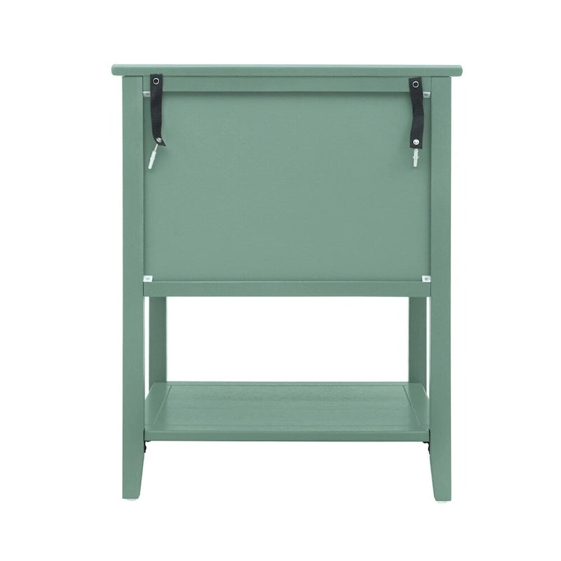 Table de chevet vert clair à 2 tiroirs, style américain, simple