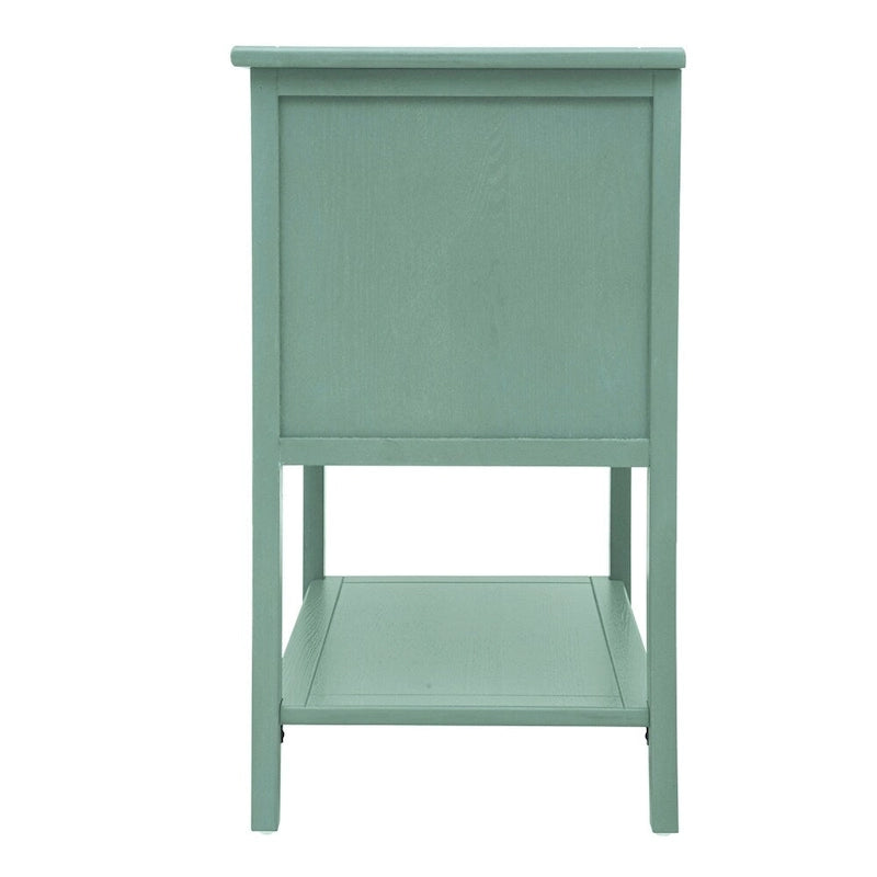 Table de chevet vert clair à 2 tiroirs, style américain, simple