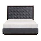 Ensemble de chambre principale 6 pièces finition anthracite Lit 2x Tables de chevet Commode Miroir Chiffonnier