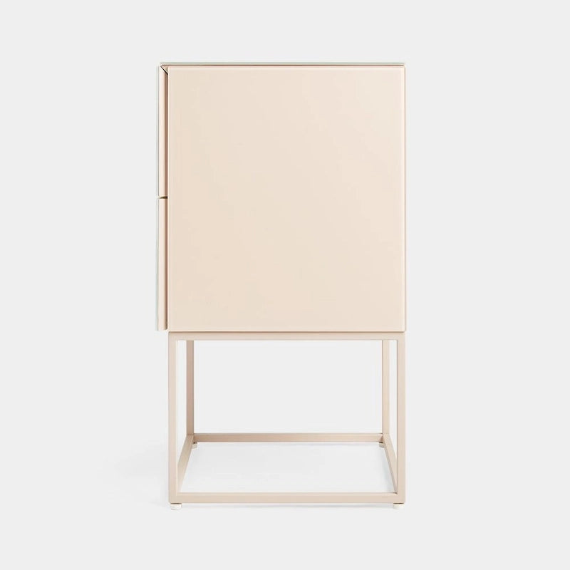 Table de chevet avec double tiroir en marbre de verre trempé pour chambre à coucher et salon