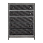 Ensemble de chambre 6 pièces en similicuir gris, très grand lit, très grand lit californien ou très grand lit américain, capacité de 6 personnes