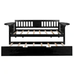 Lit de repos double Espresso avec lit gigogne escamotable, 2 places assises/couchages