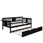 Lit de repos double Espresso avec lit gigogne escamotable, 2 places assises/couchages