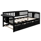 Lit de repos double Espresso avec lit gigogne escamotable, 2 places assises/couchages