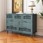 Commode 7 tiroirs, bleu/vert foncé, individuelle