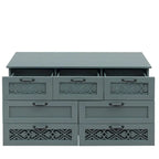 Commode 7 tiroirs, bleu/vert foncé, individuelle