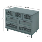 Commode 7 tiroirs, bleu/vert foncé, individuelle