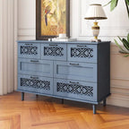 Commode 7 tiroirs, bleu/vert foncé, individuelle
