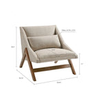 Fauteuil d'appoint boomerang 1 place, jaune moutarde/marron