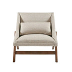 Fauteuil d'appoint boomerang 1 place, jaune moutarde/marron