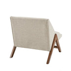 Fauteuil d'appoint boomerang 1 place, jaune moutarde/marron