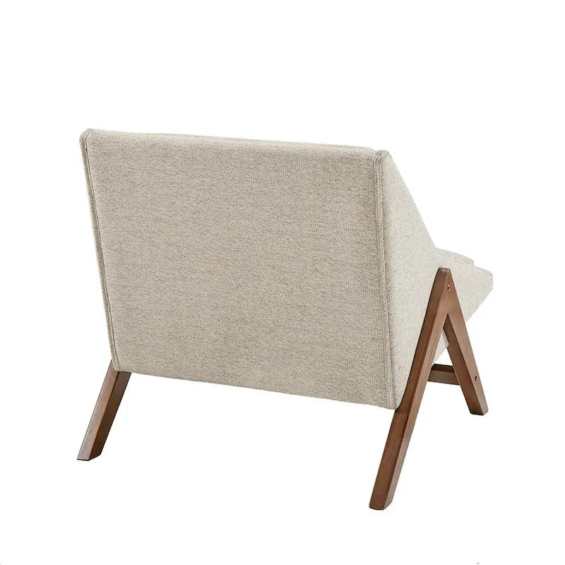Fauteuil d'appoint boomerang 1 place, jaune moutarde/marron