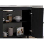 Évier utilitaire autoportant blanc/noir avec armoire — Dessus en acier inoxydable, une cuve, 1 personne