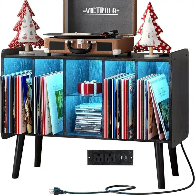 Meuble tourne-disque LED - 36 P x 82.5 L x 69 H cm