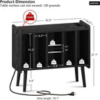 Meuble tourne-disque LED - 36 P x 82.5 L x 69 H cm