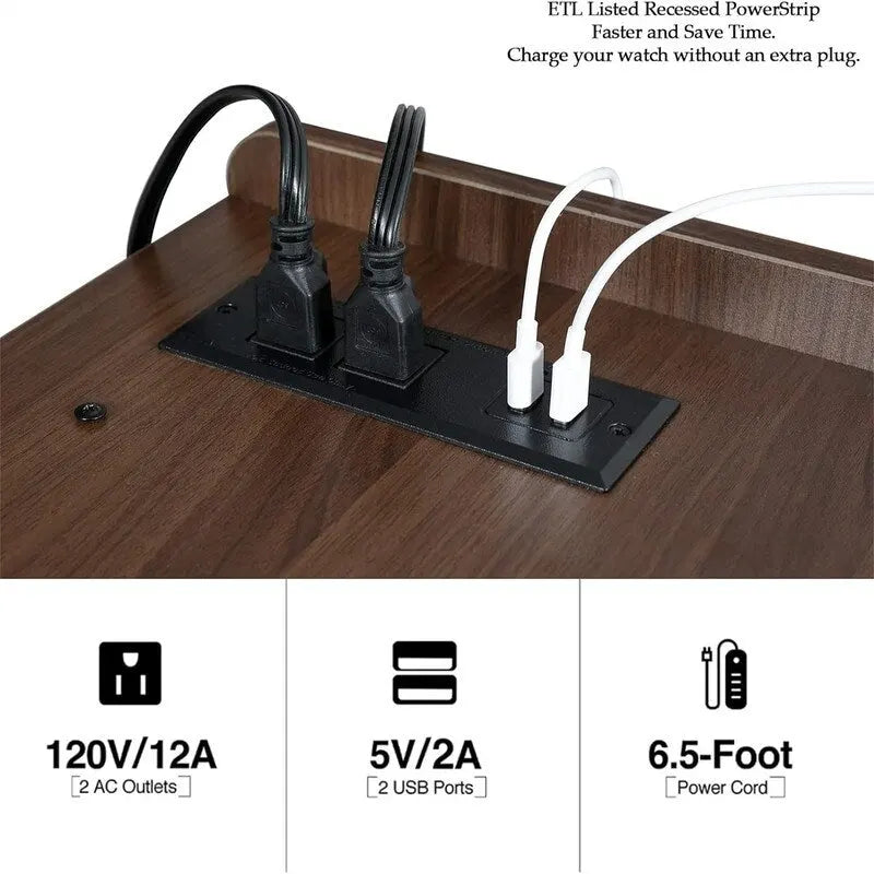Meuble tourne-disque LED - 36 P x 82.5 L x 69 H cm
