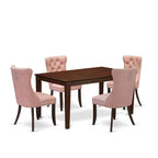 Ensemble de salle à manger East West Furniture comprenant une table de cuisine rectangulaire et des chaises rembourrées, acajou (Options de pièces)