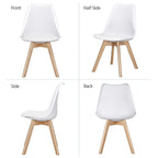 Chaise de salle à manger moderne rembourrée Gris foncé / Blanc / Noir – Lot de 4