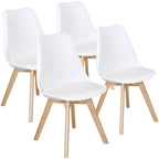 Chaise de salle à manger moderne rembourrée Gris foncé / Blanc / Noir – Lot de 4