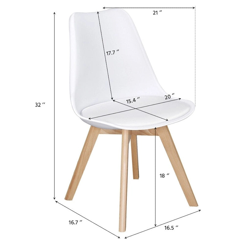 Chaise de salle à manger moderne rembourrée Gris foncé / Blanc / Noir – Lot de 4