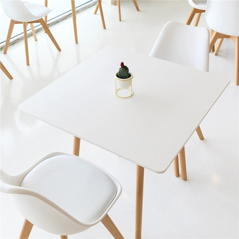 Chaise de salle à manger moderne rembourrée Gris foncé / Blanc / Noir – Lot de 4