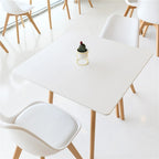 Chaise de salle à manger moderne rembourrée Gris foncé / Blanc / Noir – Lot de 4